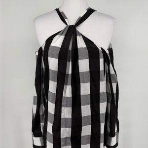 Rag & Bone Monochrome Plaid Women's Blouse Sz L